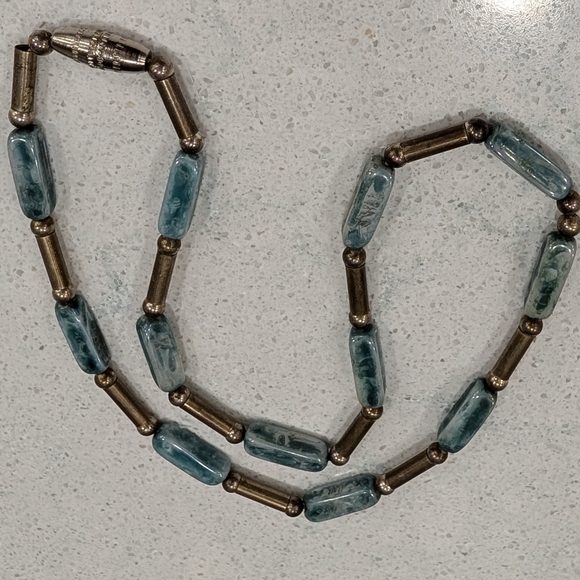 Sterling Silver Australian Beads And Mother Of Pearl Choker Necklace - Picture 10 of 12